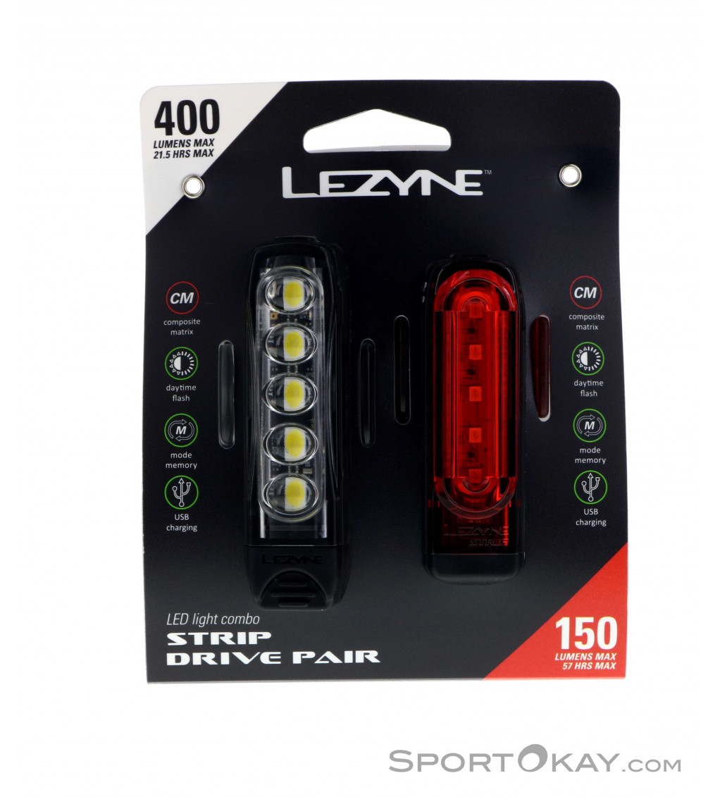 Lezyne Strip Drive/Strip Drive Pair Bike Light Set