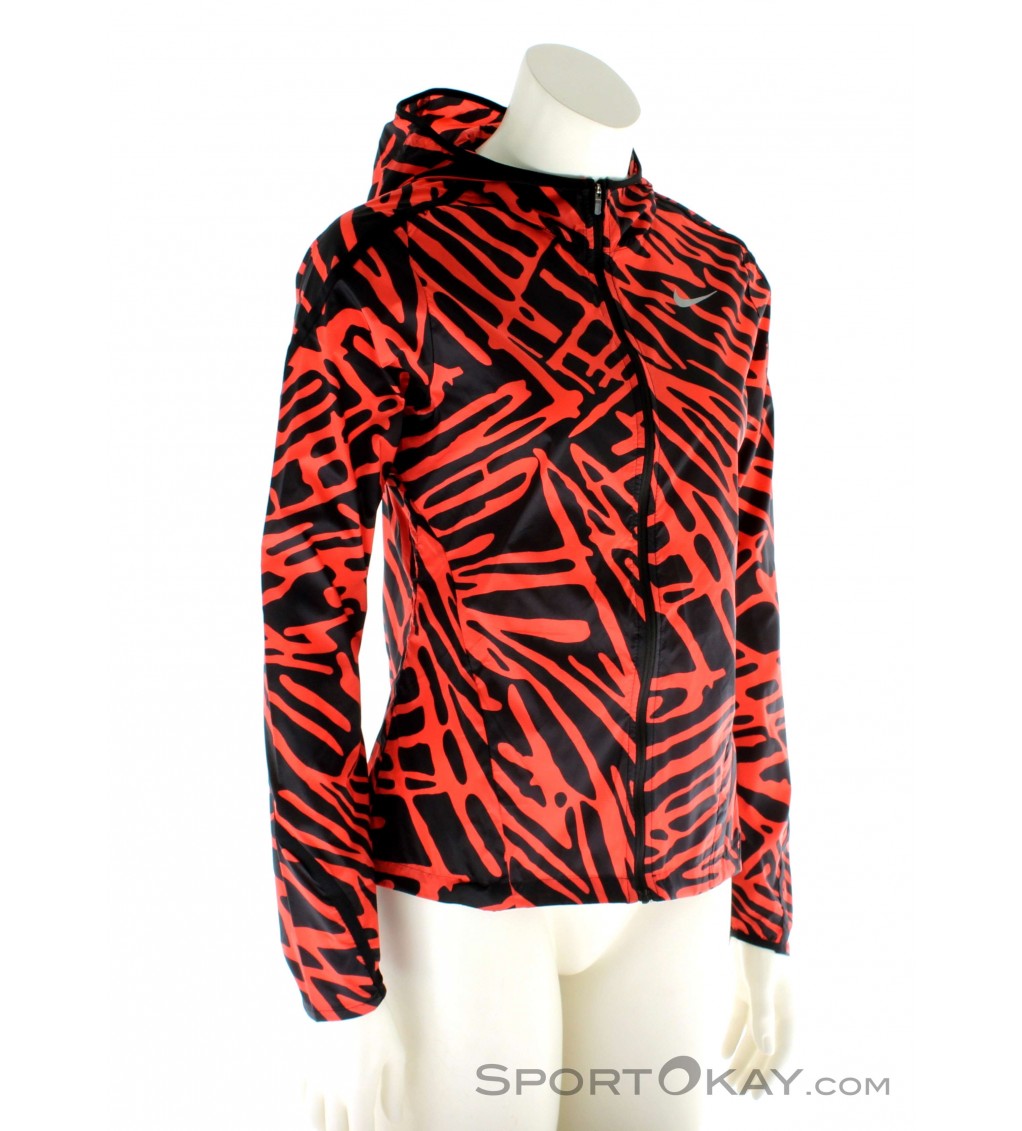 Red and black womens nike running jacket online