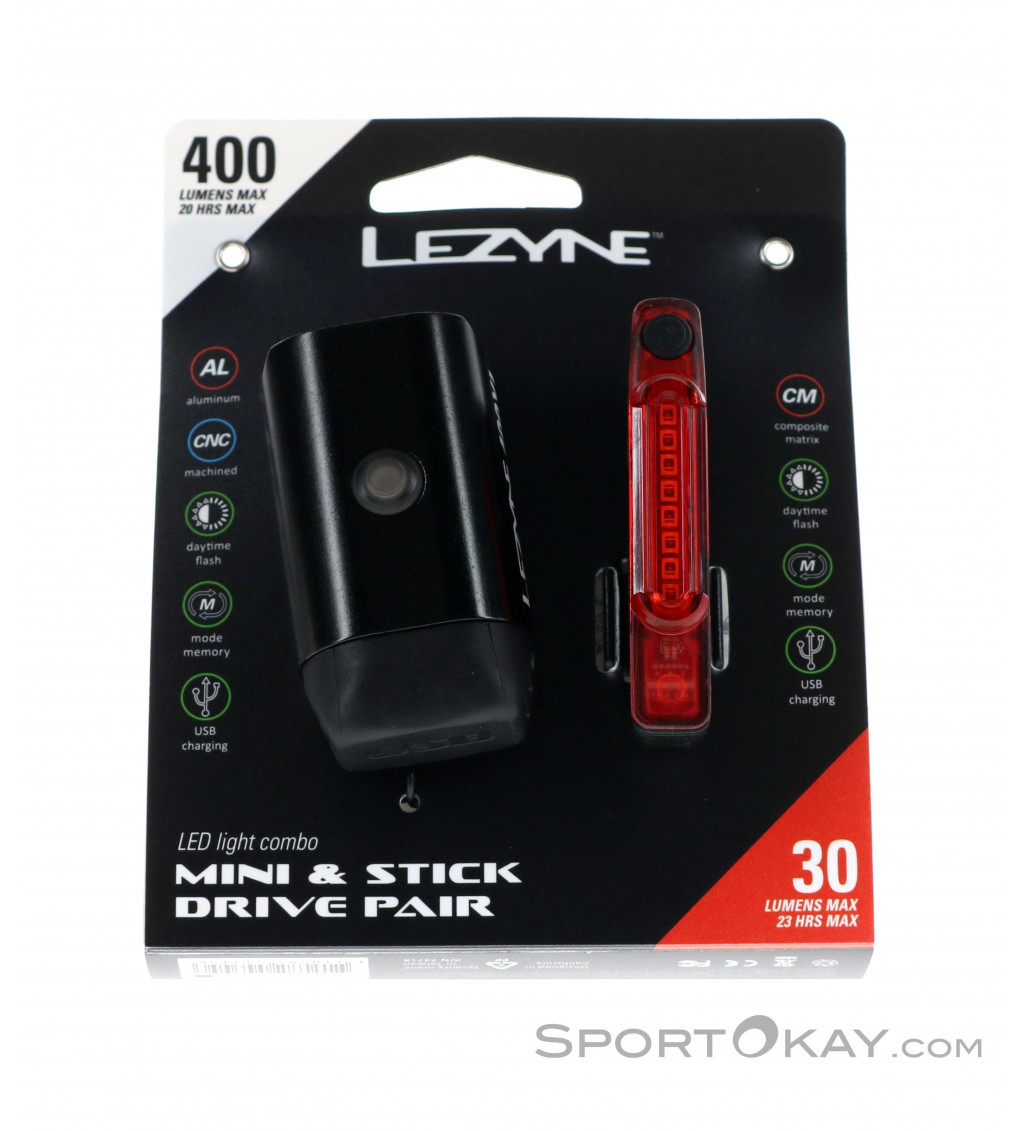 Lezyne Mini Drive 400/Stick Drive Bike Light Set