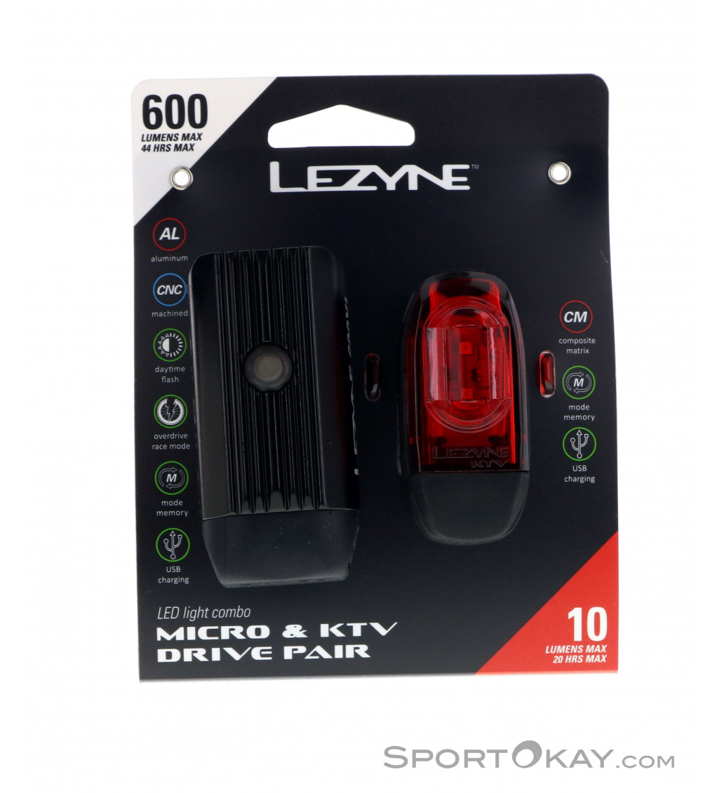 Lezyne Micro Drive 600 XL/KTV Bike Light Set