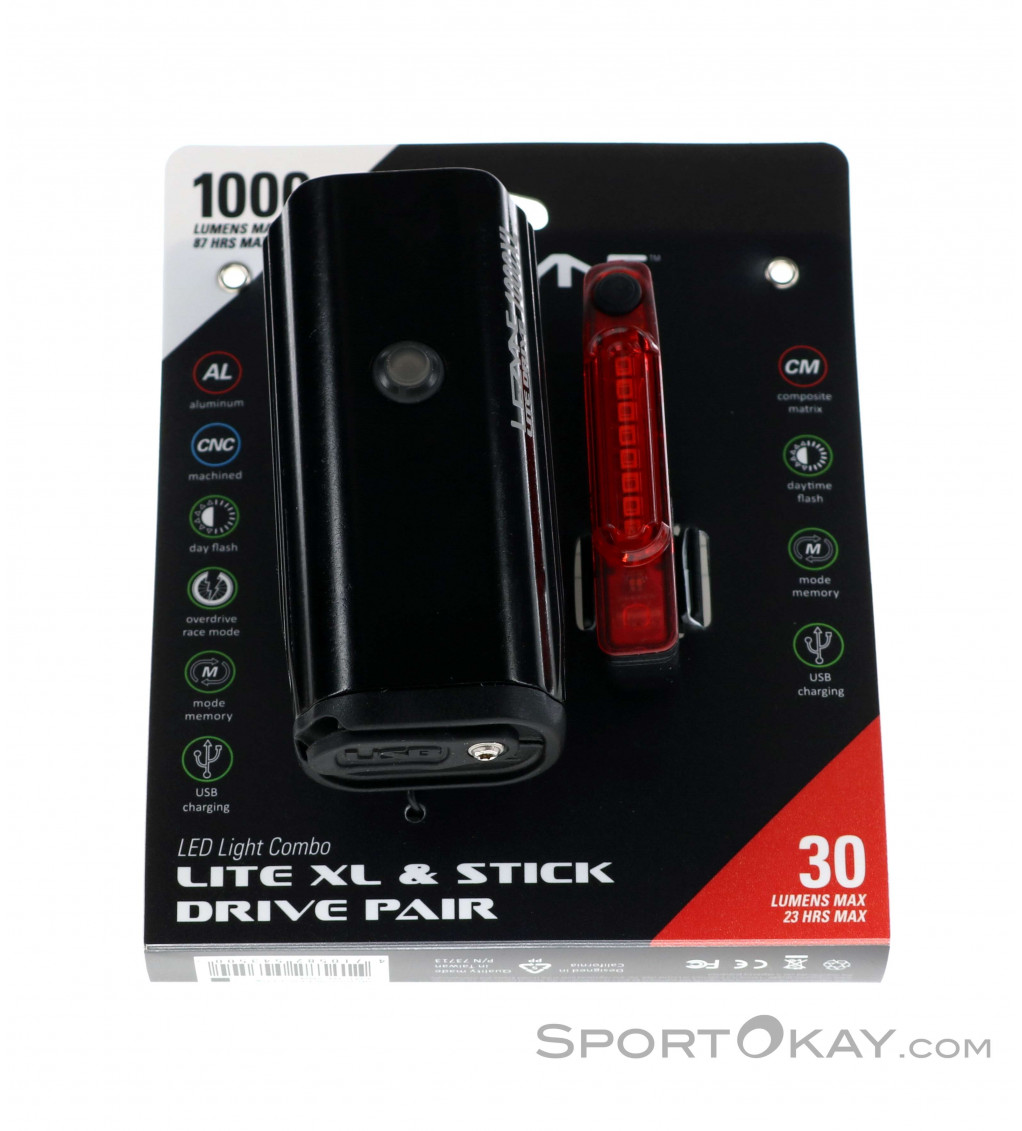 Lezyne Lite Drive 1000 XL/Stick Pro Súprava svetiel na bicykel