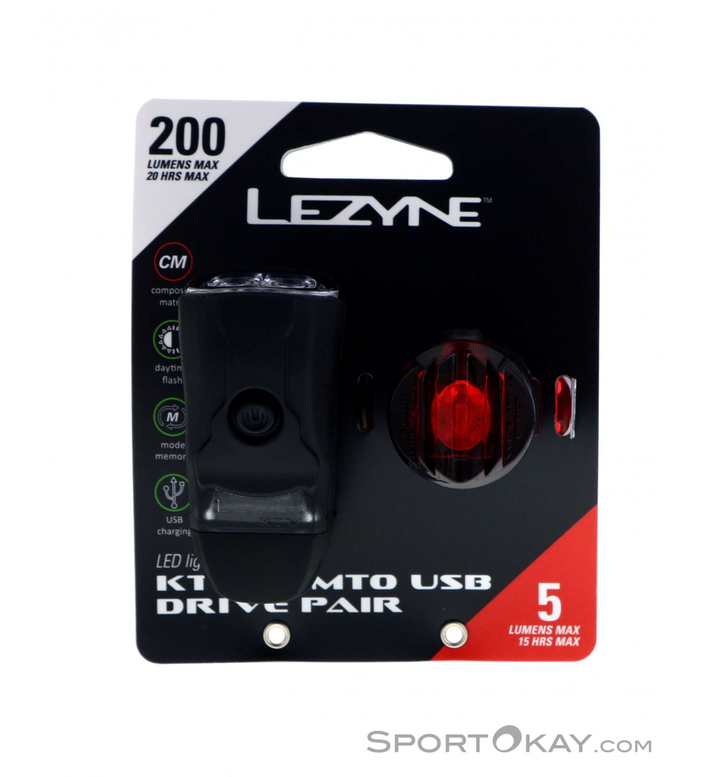 Lezyne KTV Drive/Femto USB Pair Súprava svetiel na bicykel