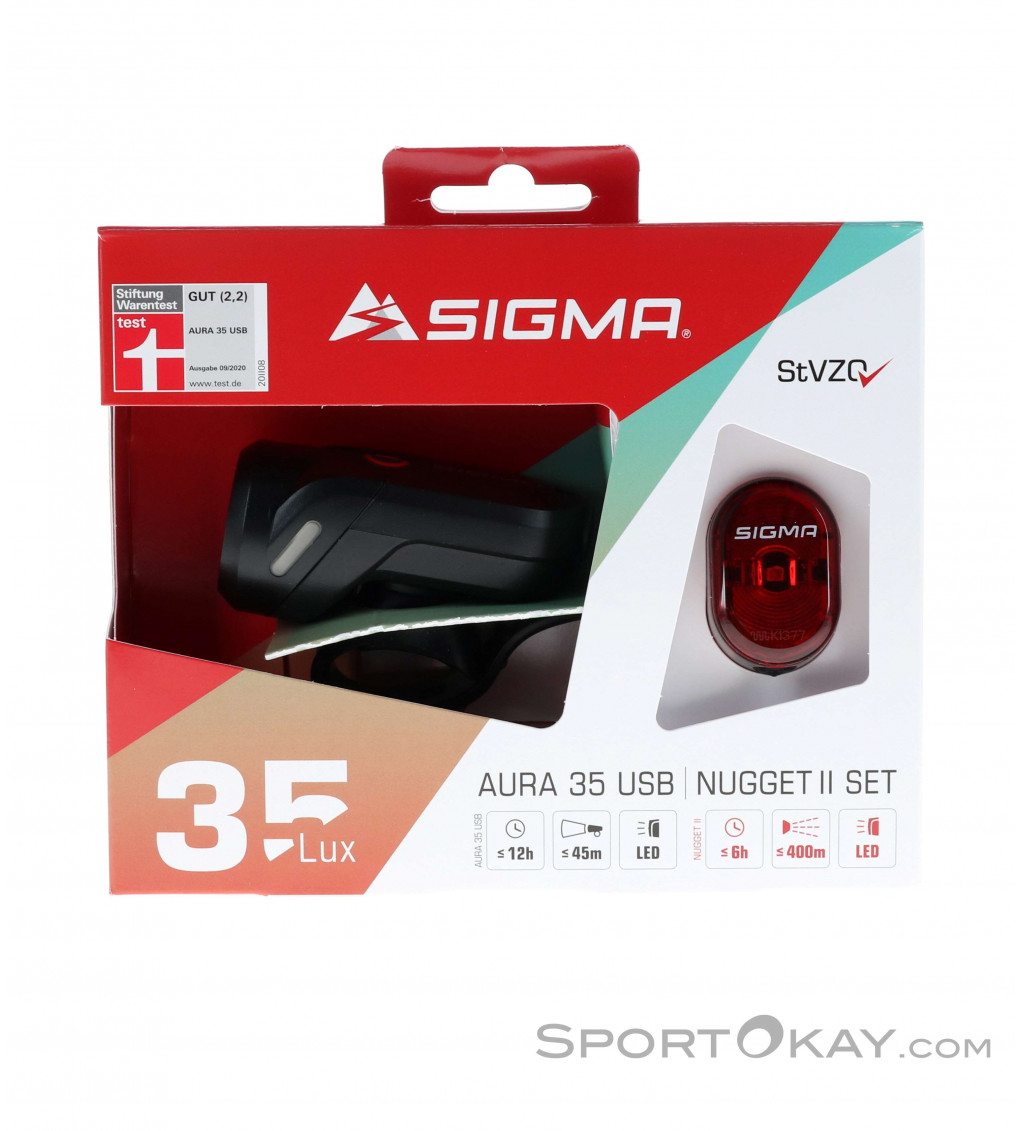 Sigma Aura 35 / Nugget II Set StVZO Súprava svetiel na bicykel