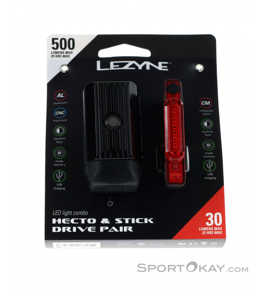 Lezyne Hecto Drive 500XL/Stick Drive Súprava svetiel na bicykel