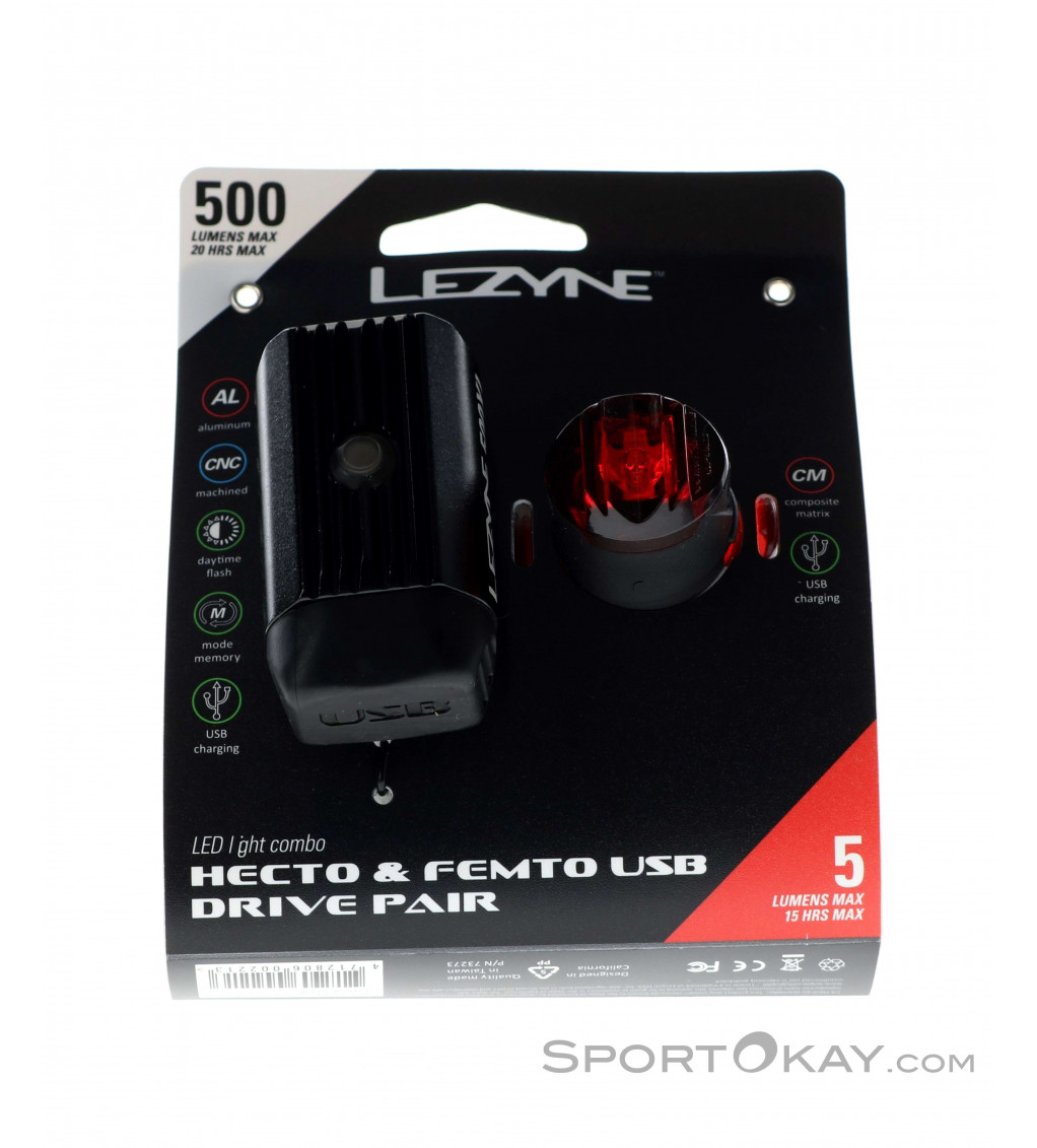 Lezyne Hecto Drive 500XL/Femto USB Bike Lights
