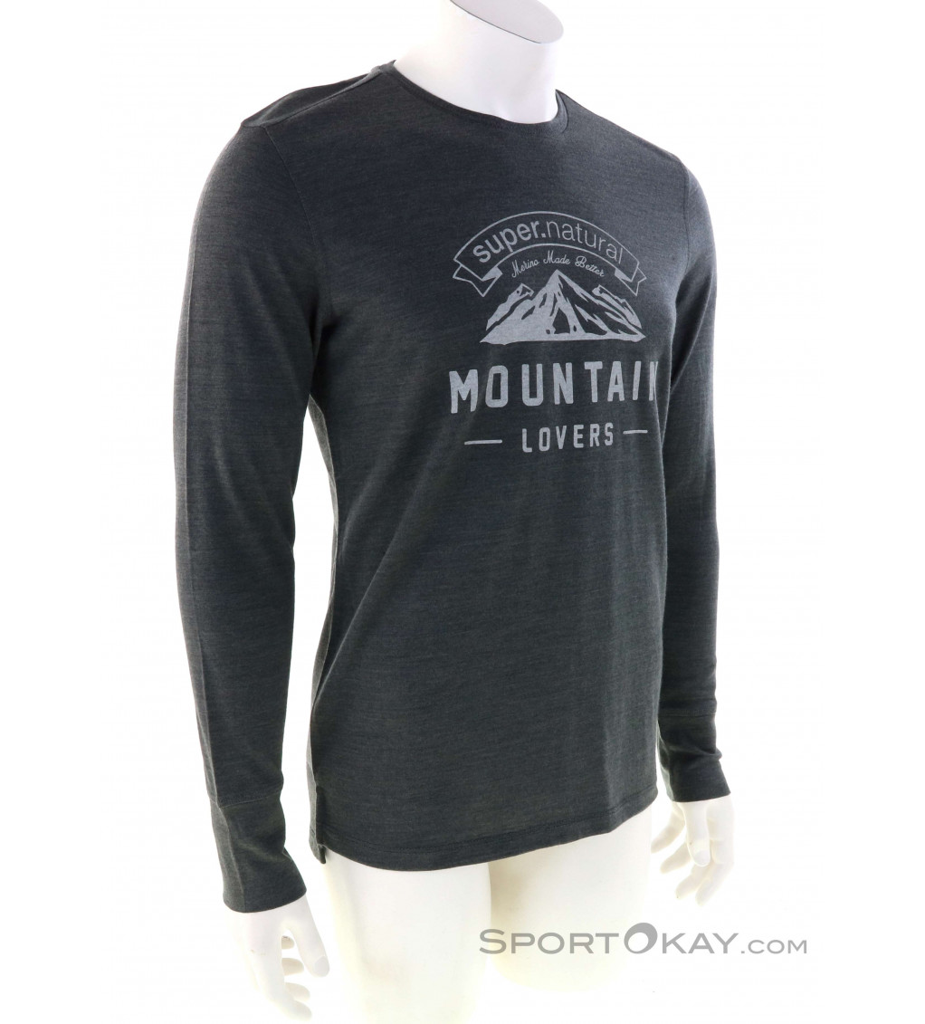 Super Natural Mountain Lovers LS Hommes T-shirt