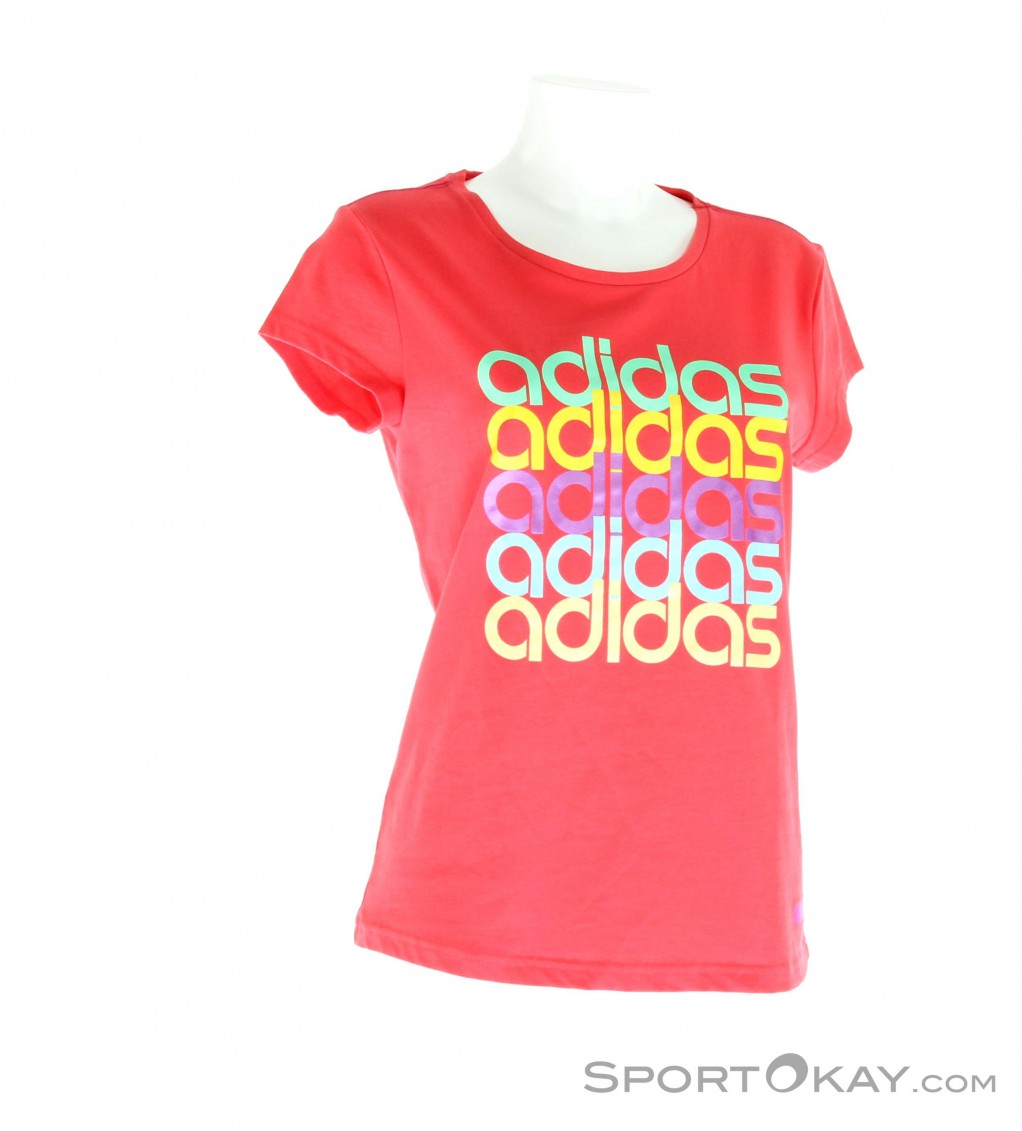 Adidas Coloured Linear Tee Damen Trainingsshirt kurz T shirts Vetements de loisirs Fitness Tout