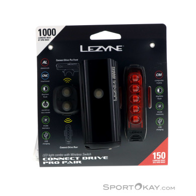 Lezyne Connect Drive 1000XL/Connect Drive Jeu de lampes de vélo