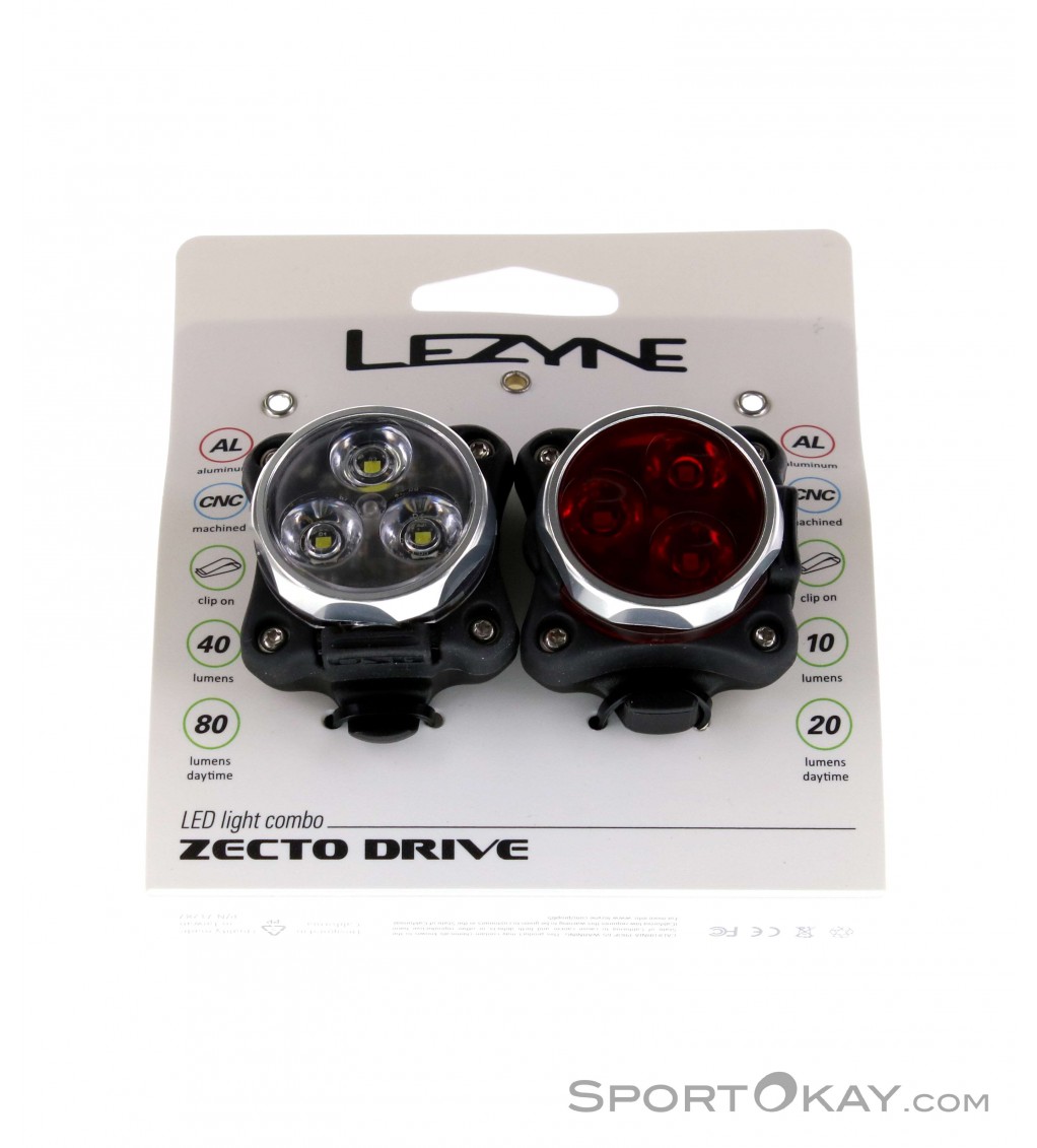 Lezyne Zecto Drive Set Bike Lights Iluminación Digital Bicicleta Todos