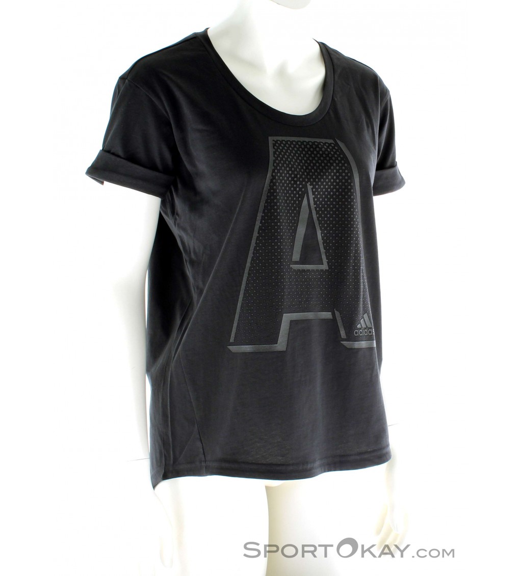 Adidas Letter A Graphic Womens Fitness Shirt