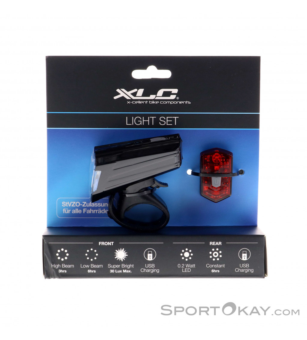XLC Comp Lichtset Alderaan StVZO Set de luces de bicicleta