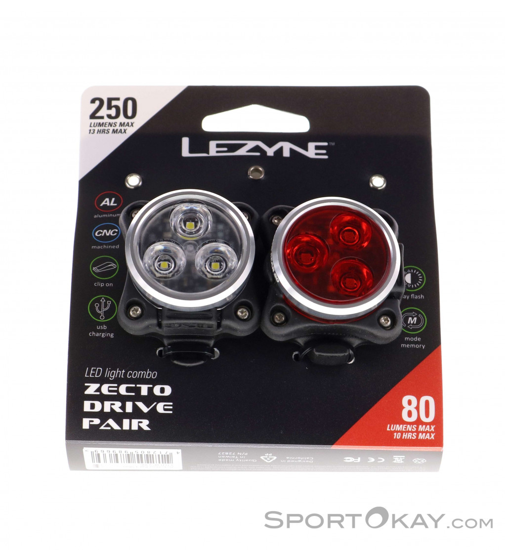 Lezyne Zecto Drive/Zecto Drive Rear Set de luces de bicicleta