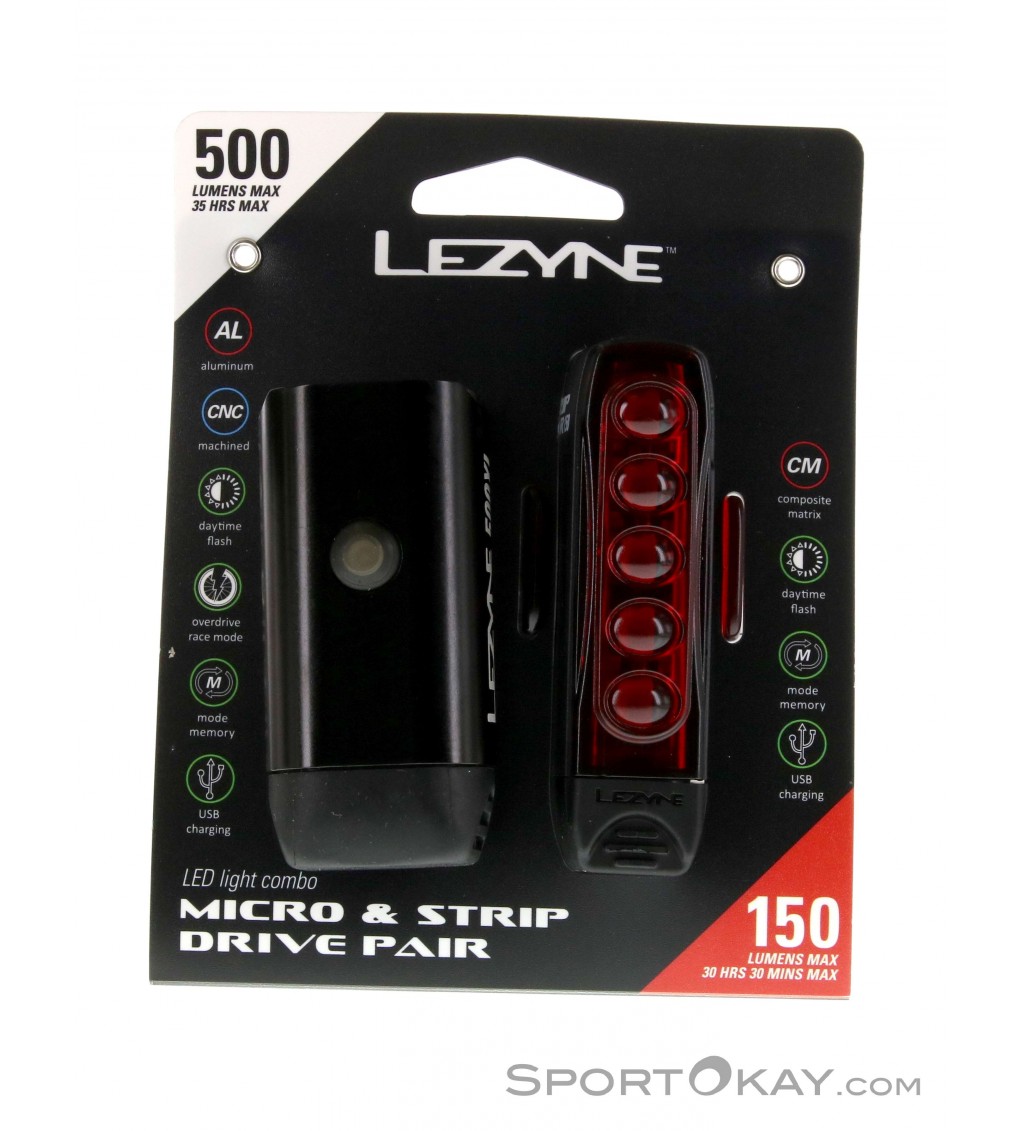 Lezyne Micro Drive 500XL Strip Set Bike Lights