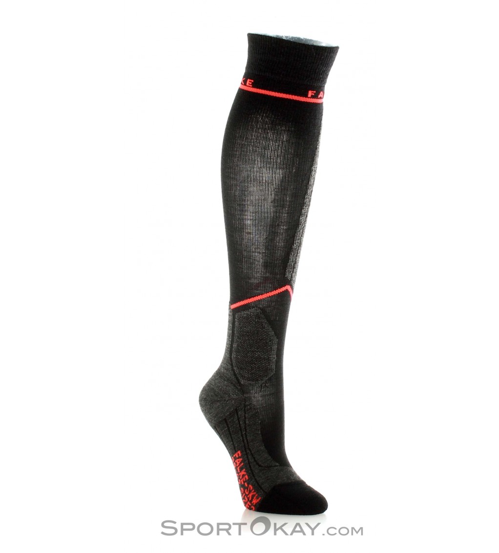 Calcetines de esquí para mujer con compresión gradual (Negro)