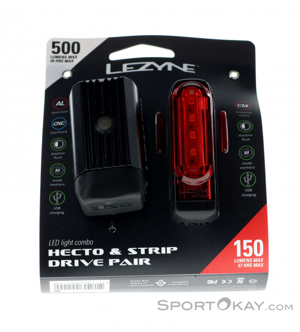 Lezyne Hecto Drive 500 XL/Strip Pair Bike Lights