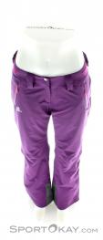 Salomon Iceglory Pant Womens Ski Pants, Salomon, Purple, , Female, 0018-10335, 5637369621, 887850636913, N3-03.jpg