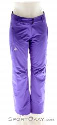 Salomon Stormspotter Womens Ski Pants, Salomon, Purple, , Female, 0018-10618, 5637524842, 889645031170, N2-02.jpg