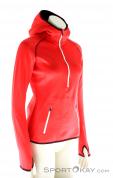 Ortovox MI Fleece Zip Neck Womens Ski Touring Sweater, , Red, , Female, 0016-10526, 5637532141, , N1-01.jpg