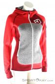 Ortovox Fleece Plus Hoody Womens Ski Touring Sweater, , Pink, , Female, 0016-10581, 5637562667, , N1-01.jpg