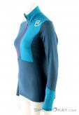 Ortovox Fleece Light Zip Neck HZ Womens Ski Touring Sweater, , Blue, , Female, 0016-10728, 5637622462, , N1-06.jpg
