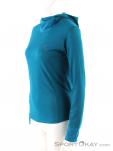 Salomon Agile LS Hoodie Womens Outdoor Sweater, Salomon, Bleu, , Femmes, 0018-10908, 5637624343, 889645720616, N1-06.jpg