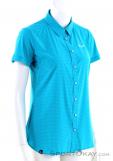 Salewa Puez Minicheck Dryton SS Womens Outdoor Shirt, Salewa, Azul, , Mujer, 0032-10517, 5637677154, 4053865972698, N1-01.jpg
