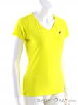 Asics V-Neck Top Womens T-Shirt, Asics, Yellow, , Female, 0103-10306, 5637693127, 4550214345047, N1-01.jpg