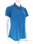Salewa Puez Minicheck Dryton SS Womens Outdoor Shirt, , Bleu, , Femmes, 0032-10817, 5637795075, , N1-01.jpg