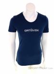 Ortovox 185 Merino 1st Logo TS Womens T-Shirt, Ortovox, Modrá, , Ženy, 0016-11131, 5637800056, 4251422559348, N2-02.jpg