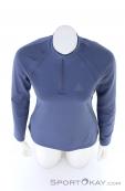 Löffler Pulli Basic Thermo-Velours HZ Women Sweater, , Blue, , Female, 0008-10781, 5637800850, , N3-03.jpg