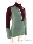 Ortovox Fleece Light Zip Neck Womens Sweater, , Green, , Female, 0016-11174, 5637822471, , N1-01.jpg
