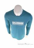 Salomon Agile Graphic LS Mens Functional Shirt, , Turquoise, , Male, 0018-11407, 5637849857, , N3-03.jpg
