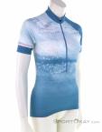 Löffler Grunge Half Zip SS Mujer Camiseta para ciclista, , Azul, , Mujer, 0008-10859, 5637856860, , N1-01.jpg