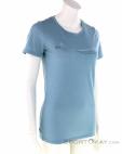 Icebreaker Spector Crewe Cadence Paths GRAVEL WomensT-Shirt, , Azul, , Mujer, 0011-10356, 5637864189, , N1-01.jpg