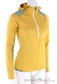 Ortovox Fleece Light Grid Zip Neck Womens Running Pants, , Yellow, , Female, 0016-11290, 5637889656, , N1-01.jpg