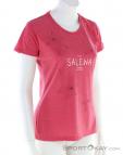 Salewa Geometric S/S Tee Mujer T-Shirt, Salewa, Rosa subido, , Mujer, 0032-10829, 5637893080, 0, N1-01.jpg