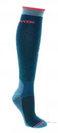 Ortovox Freeride Long Womens Ski Socks, Ortovox, Turquoise, , Female, 0016-11362, 5637921542, 4251422592185, N1-01.jpg