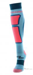 Ortovox Ski Rock'N'Wool Long Womens Ski Socks, , Light-Blue, , Female, 0016-11364, 5637921559, , N1-06.jpg