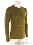 Ortovox 185 Merino Tangram Logo LS Mens Shirt, , Olive-Dark Green, , Male, 0016-11558, 5637996223, , N1-01.jpg