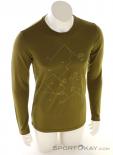 Ortovox 185 Merino Tangram Logo LS Mens Shirt, Ortovox, Olive-Dark Green, , Male, 0016-11558, 5637996223, 4251877729402, N2-02.jpg