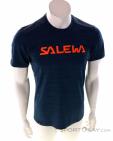 Salewa Puez Hybrid 2 Dry SS Mens T-Shirt, Salewa, Dark-Blue, , Male, 0032-11303, 5638039200, 4053866503280, N2-02.jpg