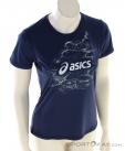 Asics Nagino Graphic Run SS Mujer T-Shirt, Asics, Azul, , Mujer, 0103-10609, 5638070339, 4550456346109, N2-02.jpg