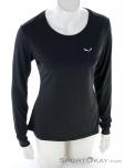 Salewa Puez Melange Dry LS Donna Maglia, Salewa, Nero, , Donna, 0032-11381, 5638091739, 4053866436038, N2-02.jpg