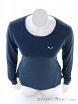 Salewa Puez Melange Dry L/S Femmes T-shirt fonctionnel, Salewa, Bleu foncé, , Femmes, 0032-11381, 5638091750, 0, N3-03.jpg