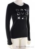 Ortovox Merino Brand Outline LS Mujer Camiseta, Ortovox, Negro, , Mujer, 0016-11842, 5638104578, 4251877757061, N1-01.jpg