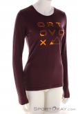 Ortovox Merino Brand Outline LS Femmes T-shirt, , Rouge, , Femmes, 0016-11842, 5638104582, , N1-01.jpg