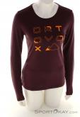 Ortovox Merino Brand Outline LS Mujer Camiseta, Ortovox, Rojo, , Mujer, 0016-11842, 5638104582, 4251877757160, N2-02.jpg