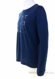 Ortovox 185 Merino Brand Outline LS Hommes T-shirt, Ortovox, Bleu foncé, , Hommes, 0016-11843, 5638104597, 4251877756965, N1-06.jpg