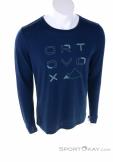 Ortovox 185 Merino Brand Outline LS Hommes T-shirt, , Bleu foncé, , Hommes, 0016-11843, 5638104597, , N2-02.jpg