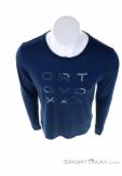 Ortovox 185 Merino Brand Outline LS Hommes T-shirt, Ortovox, Bleu foncé, , Hommes, 0016-11843, 5638104597, 4251877756965, N3-03.jpg